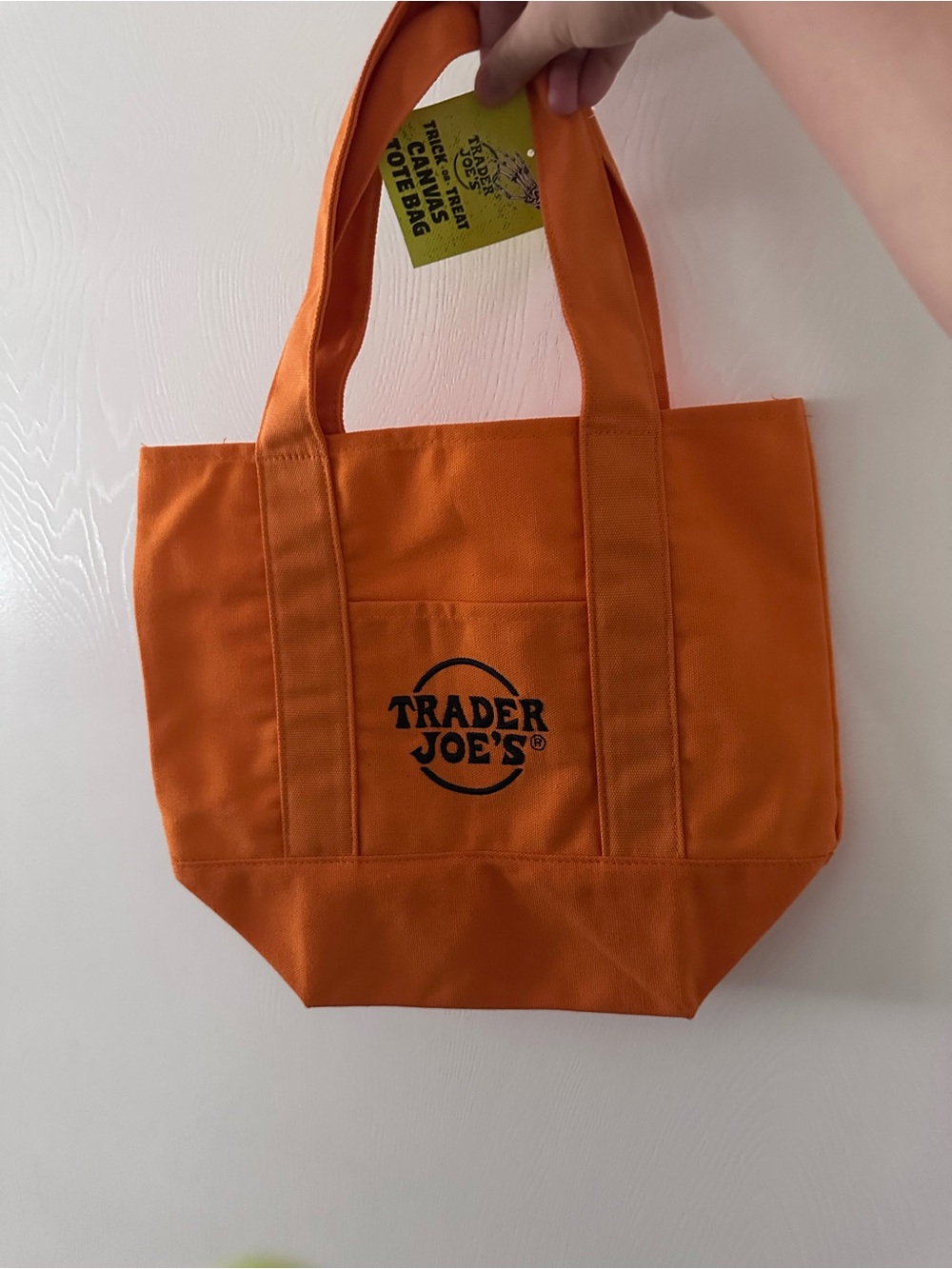 NWT Trader Joe's Orange Canvas Tote Bag